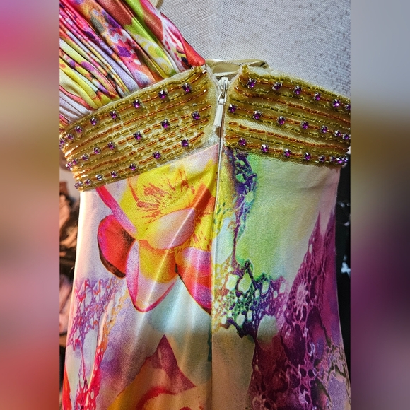 Source Unknown Colorful Floral Halter Maxi Dress - Picture 11 of 13